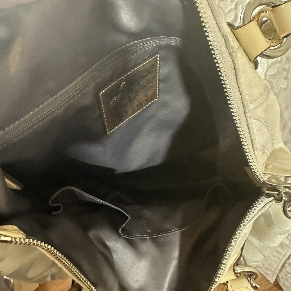 COACH Poppy Signature Metallic Glam Tote Shoulder Bag Purse 16289